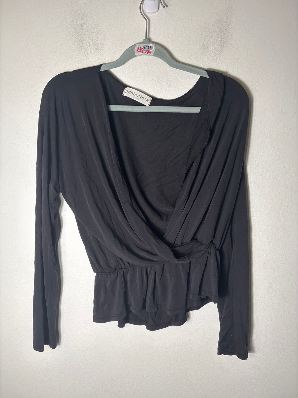 Pants Store Black Criss Cross Front Shirt Sz M